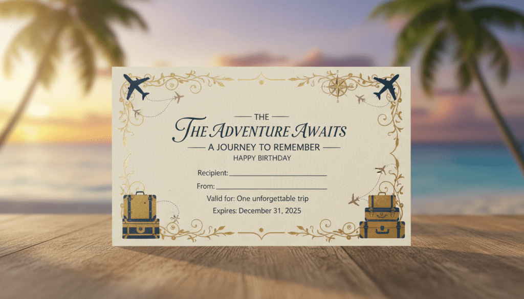 Persönliche Gestaltung Reisegutschein